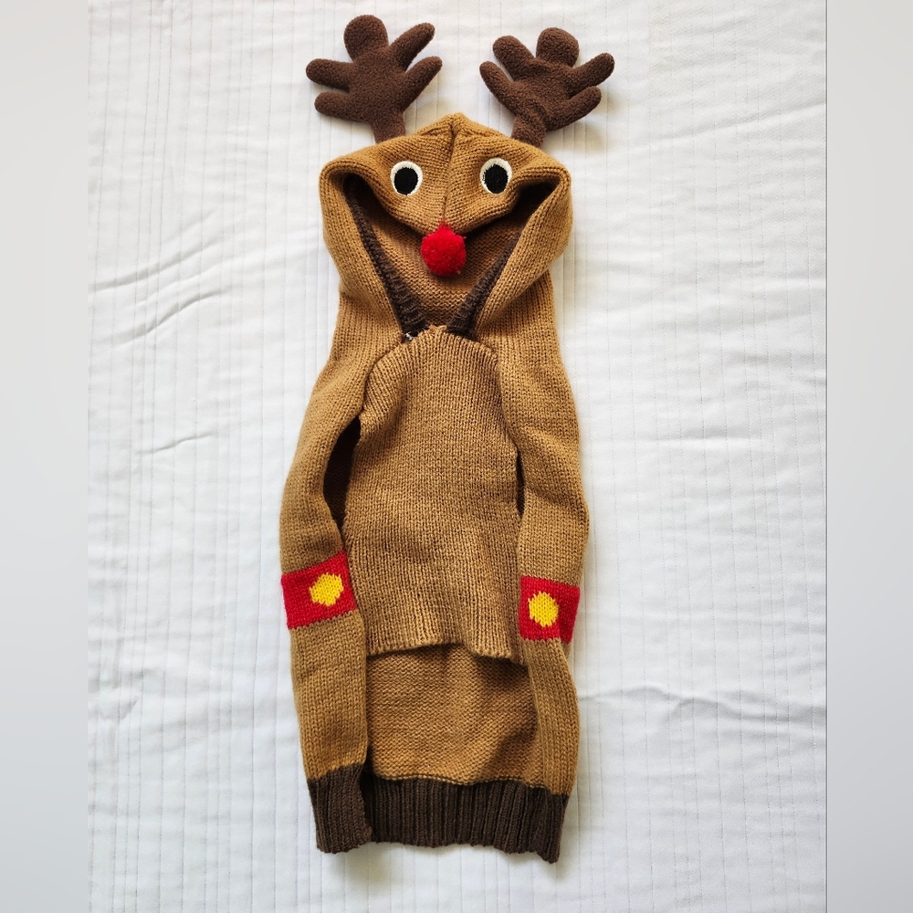 WAGBY Brown Reindeer Dog Sweater Costume Outfit Size Small